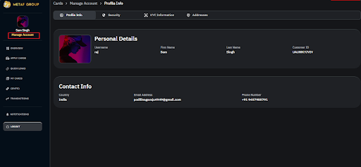 Manage Account